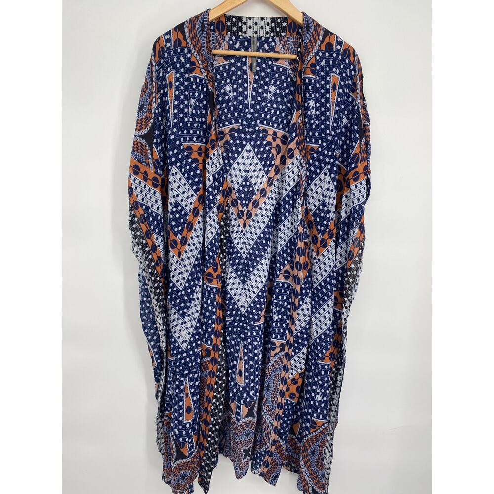 Anthropologie Kaftan‎ Bohemian Tribal Flowy Festival Geometric Print Oversized